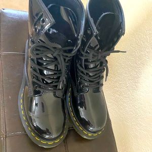 Doc Martens patent leather combat boots in size 7